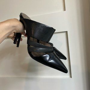Jeffrey Campbell Black Leather Mules
